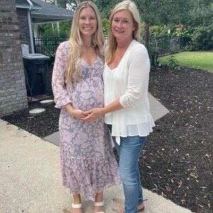 Pink blush maternity dress